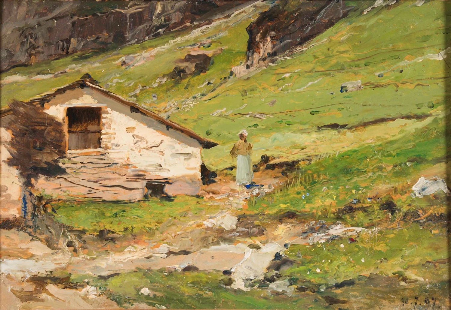 Contadina in montagna
